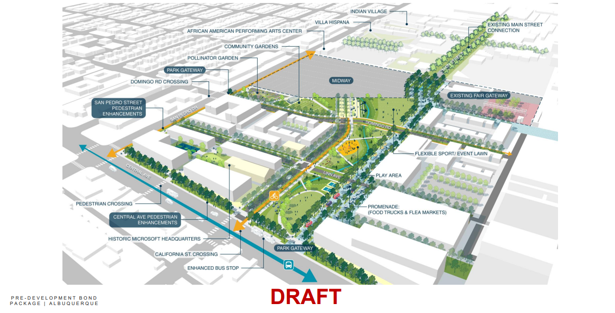 Rendering of a suggested concept for the predevelopment plan.